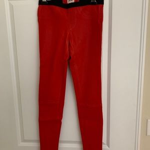 Helmut Lang Stretch Plonge Leather Leggings Sz 4